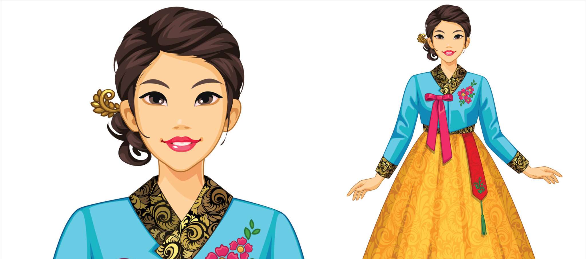 伝統的な衣装を着た韓国の女の子。 伝統的な衣装を着た韓国の女の子。