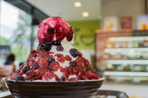 韓国発祥のベリー入りアイスクリーム。 韓国発祥のベリー入りアイスクリーム。