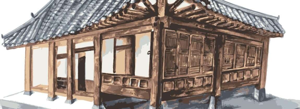 韓国風の家のイラストです。