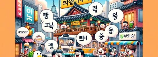 韓国の都市の人々の아무~도 [アムート]。