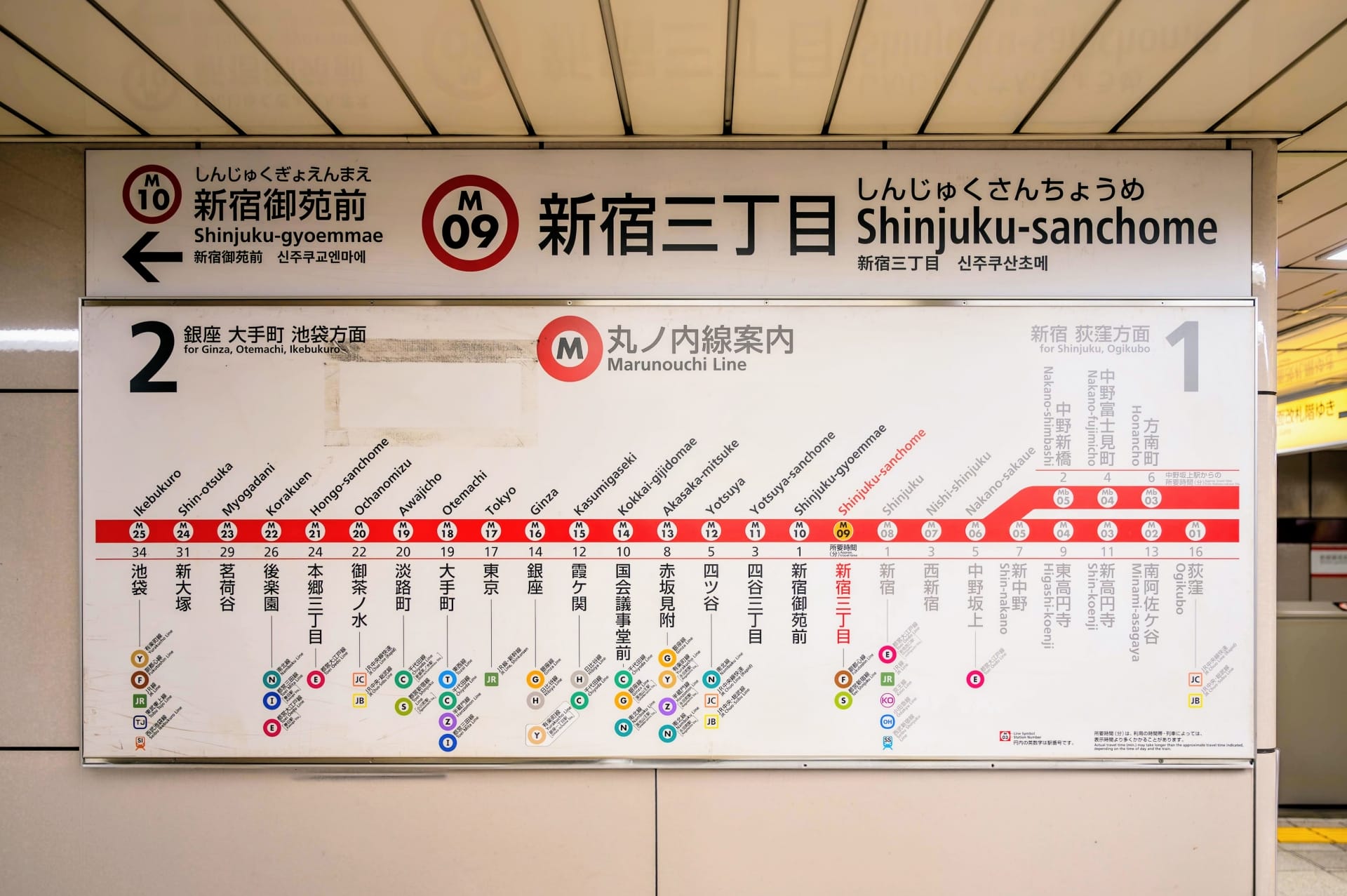 新宿三丁目駅の丸ノ内線の詳細な地下鉄路線図を調べて、駅名、番号、路線接続を表示します。新宿三丁目近くに位置し、韓国語教室マンツーマンクラスへのアクセスが便利です。.