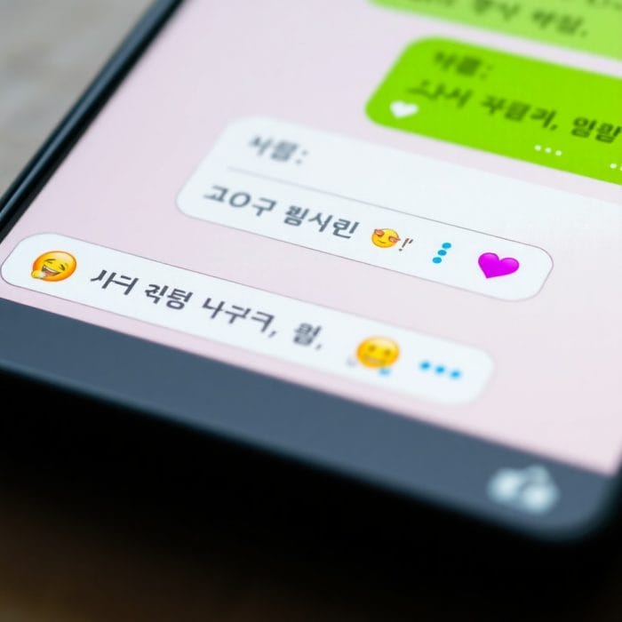 スマートフォンのメッセージ画面に表示される最新の韓国語新造語や略語