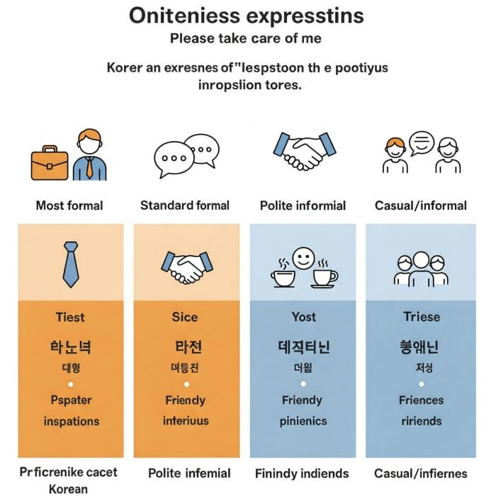 「드립니다」「합니다」「해요」「해」の丁寧さレベルを比較する階段図