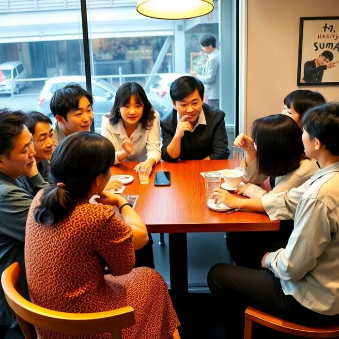 カフェで話す日本人と韓国人、パーソナルスペースの違い