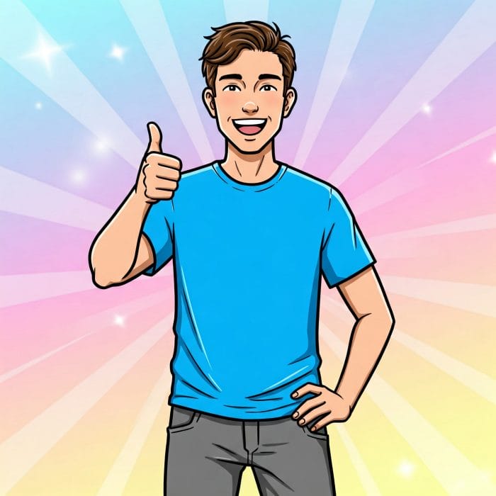 親指を立てて「大丈夫！」と笑顔で示しているイラスト