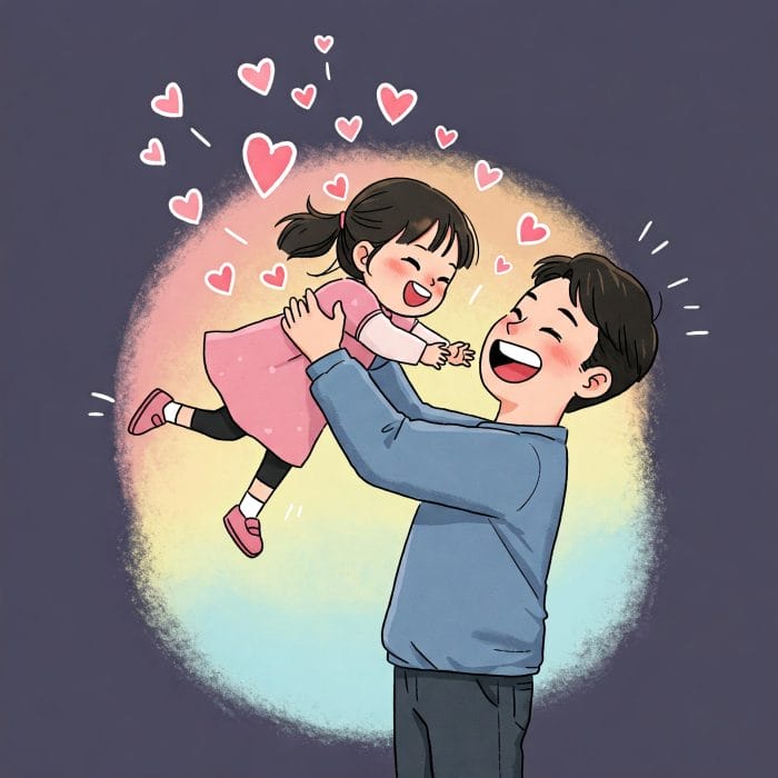 親ばか(딸바보/아들바보)のイラスト