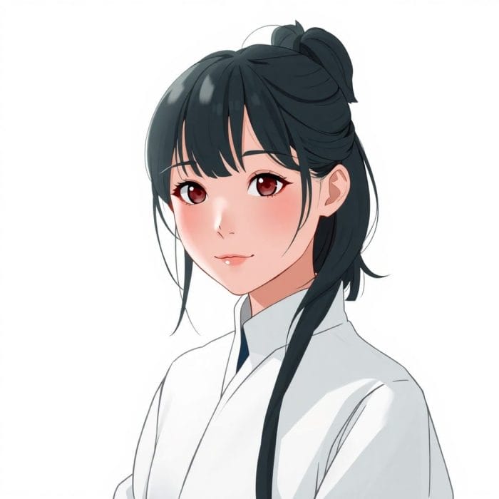 TOPIKの過去問題集を開いて勉強している様子