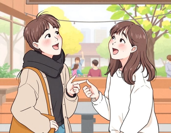 多様な背景を持つ人々がカフェで和やかに自己紹介し合っている様子