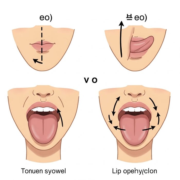 韓国語の母音 ㅓとㅗ の口の形の違い