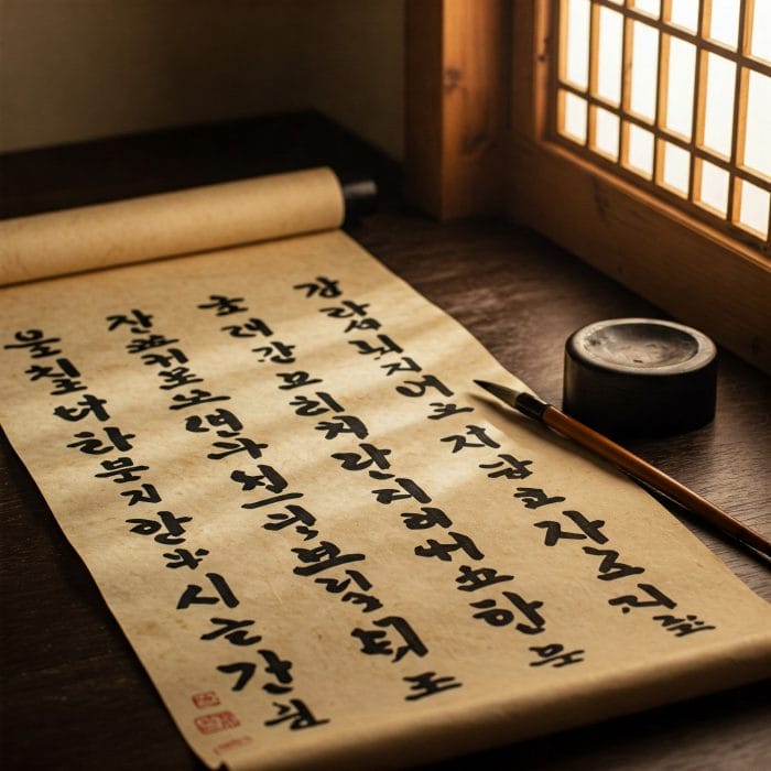 韓国の戸籍や家系図をイメージさせるイラスト