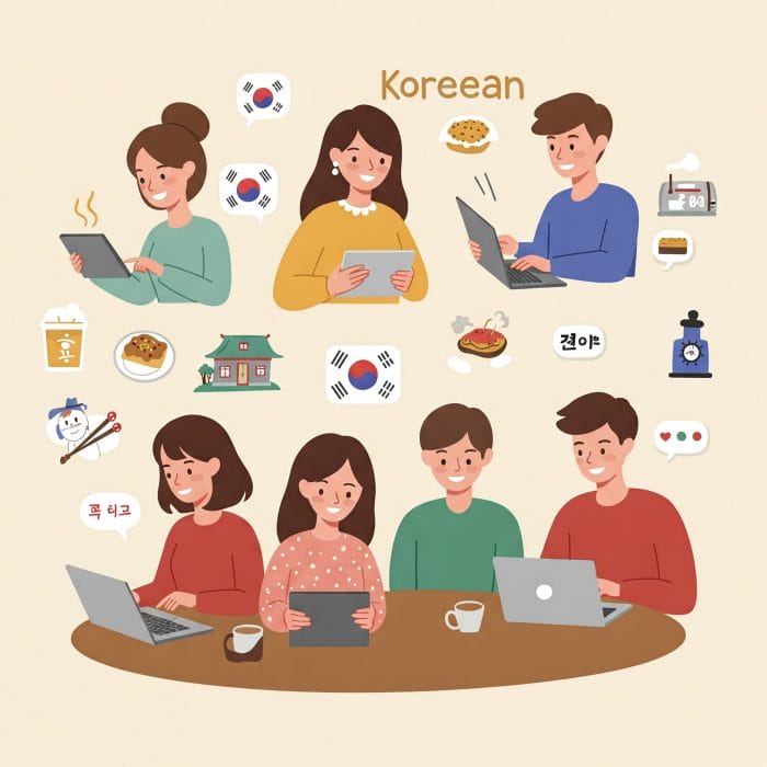 韓国語単語の暗記・学習テクニックのイラスト