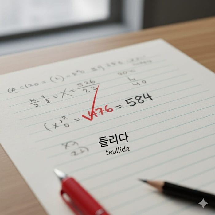 間違いを意味する「틀리다」のコンセプトアート