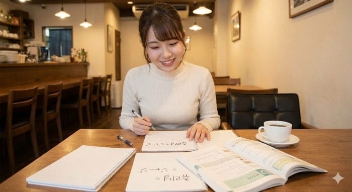 韓国の服屋で店員にスマホを見せながらジャージを探す客