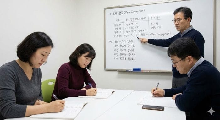 タクシーの運転手さんにアジョッシと呼びかけるシーン