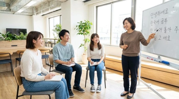 韓国語グループレッスンの様子